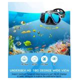 Greatever Dry Snorkel Set,Panoramic Wide View,Anti-Fog Scuba Diving Mask,Professional Snorkeling Gear for Adults