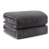 Orighty Bath Towels Pack of 2(27ftft x 54ftft) - Soft Feel, Highly Absorbent, Quick Drying Microfiber for Body, Sport, Yoga, SPA, Fitness - Grey