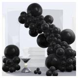 PartyWoo Black Balloons 140 pcs Different Sizes of 18 12 10 5 Inch Black Balloons Arch Kit Garland for Baby Shower Birthday Graduation Casino Gaming Anniversary Retirement Party Decorations Black-Y18