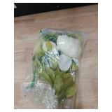 FiveSeasonStuff Mixed Cream Beige and Moss Green Vintage Artificial Silk Flower Peonies 2 Bouquets Floral
