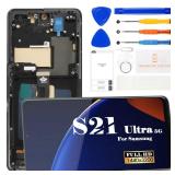 Incell For Samsung Galaxy S21 Ultra 5G LCD Screen Replacement For Samsung S21 Ultra 5G Display for SM-G998U SM-G998bDS Ddigitizer Replacement Touch Screen Repair Part With Frame(Black)