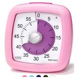 Secura 60-Minute Visual Timer, Silent Study Timer for Kids and Adults, Time Clocks, Time Management Countdown Timer for Teaching (Pink)