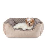 JOEJOY Rectangle Dog Bed for Large Medium Small Dogs - Washable Orthopedic Sofa Bed, Soft Breathable Puppy and Pet Cuddler, Durable Calming Dog Bed with Anti-Slip Bottom, Multiple Sizes, Beige