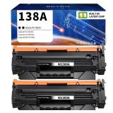 138A Toner Cartridge Replacement for HP 138A 138 A 138X 138 X Toner Cartridge ( with Chip ) Use for HP Laserjet Pro 3001dw 3001fdw MFP 3101fdw (2 Black)