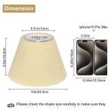 Lamp Shades with Glitter Gold Thread, Replacement Lamp Shades for Table Floor Bedside Lamps, 5.5\ Top x 10\in Bottom x 6.6\in High, Durable Lampshade with Spider Fitter, Bulb Clip Adapters Includedin
