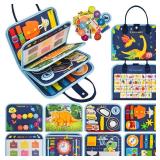 Ejanmilar Busy Book for Toddlers 1-3, Montessori Toys Busy Board for 1 2 3 4 Year Old Boy Girl Birthday Gift Educational Learning Quiet Activity Book Airplane Car Travel Toys for Tollders Kids 1-3