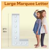 imprsv 3FT Marquee Letters, Mosaic Light Up Letters for Birthday Baby Shower Wedding Engagement Party Backdrop Decor, Large Marquee L for Party Decorations