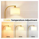 KQW Tall Floor Lamp for Living Room,65ftft Modern Standing Lamps with 9W LED Bulb,Elegant Floor Light with Fabric Shade,Gold Tall Lamp for Bedroom Office Study Room Corner Dining Room
