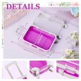 Juexica 12 Pack Mini Suitcase Party Favor, Purple Cute Miniature Plastic Box Luggage Empty Candy False Eyelashes Travel Suitcase Gifts, Purple Theme Party Favors for Women Princess Birthday Supplies