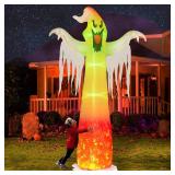 Hourleey 9 FT Halloween Inflatables Outdoor, Halloween Blow Up Yard Decorations with Built-in LED Lights for Indoor Outdoor Party Garden Lawn Clearance (Ghost)