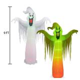 Hourleey 9 FT Halloween Inflatables Outdoor, Halloween Blow Up Yard Decorations with Built-in LED Lights for Indoor Outdoor Party Garden Lawn Clearance (Ghost)