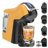 KOTLIE Espresso 5in1 Single Serve Coffee Maker, 19Bar CappuccinoandLatte Maker, ColdandHot Brewing Coffee Machine for K*cupNES*presso OriginalD*olce G*ustoGround Coffee44mm ESE(Yellow) - Retail: $99