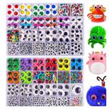 Neng-Q 2500PCS Googly Eyes, 48 Styles Googly Eyes Self Adhesive for Crafts, Multi Colors and Sizes Wiggle Eyes for DIY Art Projects Craft Supplies