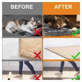 ZONGOOL 12 PCS Rug Tape, Reusable Washable Grippers for Rugs, Double Sided Non-Slip Rug Pads for Hardwood Floors, Rug Stoppers to Prevent Sliding, White