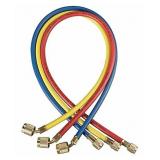 Yellow Jacket Manifold Hose Set, 48 in, Red, Yellow, Blue