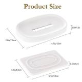 Shinowa Soap Dish (Dual Layer), 4.72 * 2.95ftft Ceramic Soap Container and 5.12 * 3.27ftft Diatomaceous Earth Tray, Quickly Drain Water and Dry, Dish Soap Holder for Kitchen, Bathroom, Shower