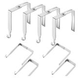 Amylove 4 Pcs Adjustable Cubicle Hanger Universal Partition Metal Cubicle Hooks Door Hanger, Adjusted to Fit Panels with 1 38 Inch to 3 12 Inch Thickness for Office Whiteboard (Silver)