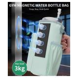 sportsnew Magnetic Gym Bag for Women Men, Water Bottle Carrier Holder with Strap and Phone Pockets for 40oz Tumbler with Handle, 4 Built-in Magnets Small Gym Bag for Sports, Workout, Fitness, Walking