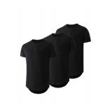 JMIERR Menfts 3 Pack Cotton Hipster Hip Hop Longline Crewneck T-Shirt, Short Sleeve Gym Workout Athletic T Shirts for Men Pack,XL, BlackBlackBlack