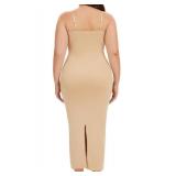 ciksob Strapless Shapewear Slip for Women Under Dresses Tummy Control Dress Slips Plus Size Seamless Full Body Shaper (X-Large, Nude)