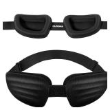 CLOZIA Sleep Mask for Men Women, Adjustable Moisturizing Dry Eye Mask, 100percent Blocking Eye Masks for Sleep, Soft Comfortable for Travel and Shift Work, Black