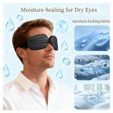 CLOZIA Sleep Mask for Men Women, Adjustable Moisturizing Dry Eye Mask, 100percent Blocking Eye Masks for Sleep, Soft Comfortable for Travel and Shift Work, Black
