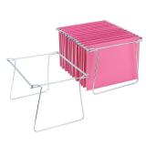 VZCPYTPM 2 Packs Hanging File Folder Frame,Heavy Duty Steel Hanging File Organizer,File Cabinet Rails,Adjustable 11 to 17.4 Inches,Mountable