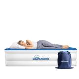 SoundAsleep Products Dream Series Luxury Air Mattress, ComfortCoil Technology, Built-in High Capacity Pump for Home, Camping- Double Height, Adjustable, Inflatable Blow Up, Portable (Full Size)