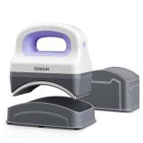 EENOUR Hat Press Machine, Mini Heat Press for Caps with 3 Heating Levels and Auto-Off, Handheld Cap Easy Press with 3\×5.5\in Arched Heating Plate, 2 Press Platens, A Safety Basein