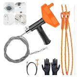 33 Feet Drain Snake Auger, Plumbing Snake Drain Hair Clog Removal Tool, Heavy Duty Toilet Snake Auger, Sink Unclogger Drain Cleaner Tool for Bathroom Kitchen Tub Shower Drain Clog Remover with Gloves