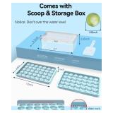 Ice Cube Trays with Lid and Bin, BPA-Free Mini 0.75 Inch Sphere Ice Molds, 2-Pack Small Round Ice Ball Trays, Easy Release, Includes Scoop and Ice Storage Box for Cocktails, Coffee