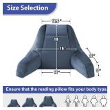 IASEAHK Reading Pillows for Sitting in Bed Adult, Back Pillow for Bed Sitting Up, Backrest Pillows with Shredded Foam for AdultandTeens, Support Pillow with Arms for Beds, Couch, Floor, 18in, Navy Blu