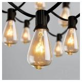 Konictom 10Ft Outdoor String Lights,Black Edison String Lights with 11 Clear Edison Bulbs (1 Spare) UL Listed,Hanging Lights for Outside Patio Wedding Garden Porch Backyard Party Deck Yard