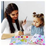 JUNQIU Watercolor Coloring Books for Kids Ages 4-8, Pocket Watercolor Painting Book for Toddlers, Arts and Crafts for Girls Gifts, Stocking Stuffers For Kids