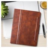 Antbox for iPad Pro 13 Inch Case M5 2025M4 2024, Built-in Pencil Holder, Supports Pencil Pro(USB-C), Auto SleepWake, PU Leather (Brown)