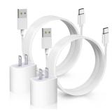 2 Pack 10FT USB C Camera Charger for Arlo Essential 2K, Alro Essential 2nd Generation, Blink Mini 2nd, Blink Outdoor 4 4th Generation, Petcube Cam 360 Security Camera Charger Charging Cord Power Cable