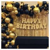 KatchOn, Glitter Gold Happy Birthday Banner Prestrung - 10 Feet | Gold Happy Birthday Sign for Girls, Boys | Glitter Happy Birthday Gold Banner for Birthday Decorations