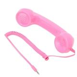 Retro Phone Handset, Handheld Cell Phone Receiver Radiation Proof Operation for Computers (Pink)