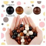 Jetec 160 Pcs 16mm Wood Beads for Craft Rustic Farmhouse Natural Wood Hair Beads for DIY Round Handmade Polished Spacer Home Decor(1.6 cm,Relaxing Color)