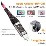 LED iPhone Charger Cord Light Up Lightning Cable | MFi Certified Apple Charger | Cool USB Fast Charging for iPhone 14 13 12 11 Pro Max XR X SE 8 Plus, iPad iPod and More (Pink, 6 FT)