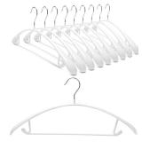 Nature Smile Non Slip PVC Coating Sweater Hangers,Dress Suit Coat Hangers,Wide Shoulder Bump Free Golf T Shirts Clothes Hangers (White Color 10 Pack)