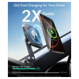 ESR for 15W MagSafe Car Mount Charger, Universal DashboardTesla MagSafe Car Charger, Magnetic Wireless Charging, Adjustable Car Phone Holder for iPhone 171615141312, S25, Pixel 10, Black