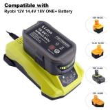 Kotoate P117 Replacement for Ryobi 18V Battery Charger P117 Dual Chemistry Charger P118 Compatible with Ryobi 18V One+ Lithium and 12V-18V NiCad NiMh Battery PBP005 P190 P189 P108 P197 PBP002 PBP004