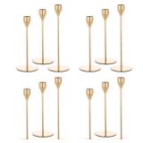 LOKUME Set of 12 Gold Candlestick Holders, Candle Holder for Taper Candle, Fits 34 inch Thick CandleandLed Candles Decorative Candlestick Holder for Home Decor, Wedding, Candlelight Dinner, Anniversar