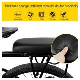 TOPCABIN Bicycle Manned Cushion Mountain Bike Back Shelf Seat Cushion Manned Comfortable Saddle Children Back Seat(Black)