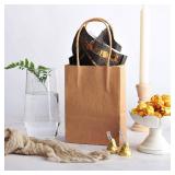 AWELL Mini Size Kraft Paper Bag with Handle Party Favours Bag 6x4.5x2.5 inch for Wedding Birthday Baby Shower Recycled Bag, Pack of 24