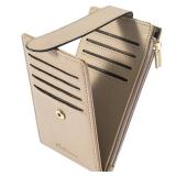 Chelmon Womens Wallet Slim RFID Blocking Bifold Multi Card Case Wallet with Zipper Pocket (Khaki)