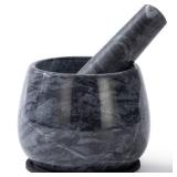 Fasolahome Heavy Duty Mortar and Pestle, Natural Marble Mortar and Pestle Set, Spice Herb Grinder Make Fresh Guacamole, Salsa, Pesto, Stone Grinder Bowl, 1.5 Cup