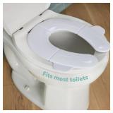 Frida Baby Fold-and-Go Portable Potty Seat for Toilet, Foldable Travel Potty Seat for Toddler, Fits Round and Oval Toilets, Non-Slip Base, Handles, Includes Free Travel Bag