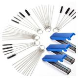 Mudder Set of 9 Carburetor Cleaning Kit Carburetor Carbon Dirt Jet Remove Cleaner Torch Tip Cleaner Tool Cleaning Wire Needles and Nylon Brushes for Motorcycle Moped Welder Carb Spray Gun